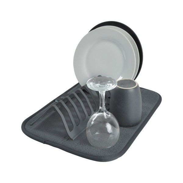 Pelēks plastmasas trauku žāvēšanas paliktnis 36x28 cm – Homéa-image-1