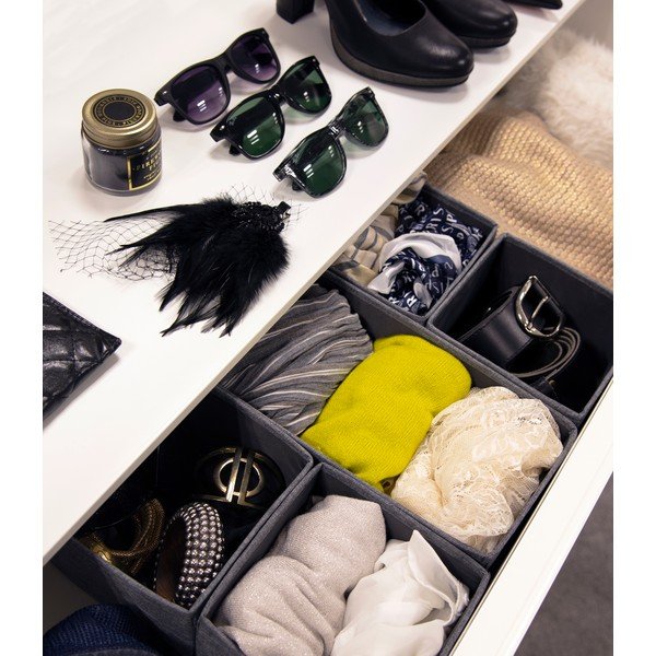 3 pelēku uzglabāšanas kastu komplekts Bigso Box of Sweden Drawer-image-2