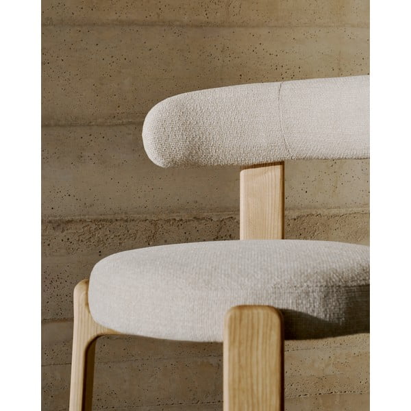 Bēšs/dabīga toņa oša masīvkoka pusdienu krēsls Granite – Kave Home-image-2