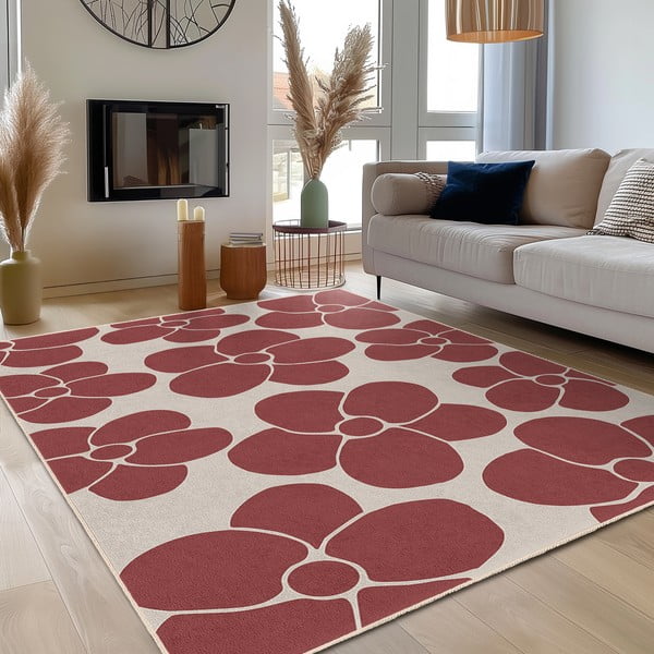 Sarkans mazgājams celiņa paklājs 80x200 cm Red Meadow – Mila Home-image-3