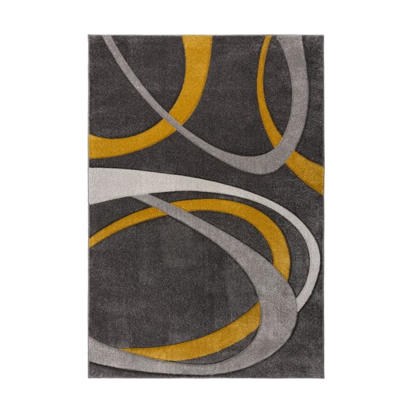 Okera dzeltens/pelēks paklājs 200x290 cm Elude Orb – Flair Rugs