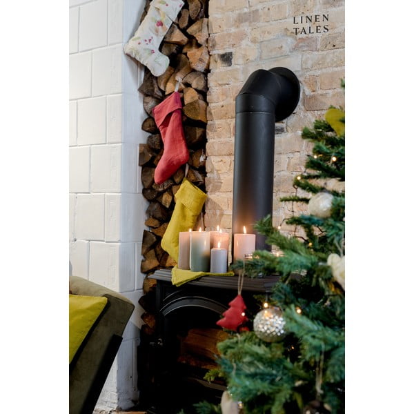 Tekstila Ziemassvētku zeķe Christmas Print Natural – Linen Tales-image-2