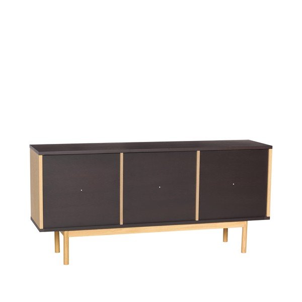 Brūna kumode ar ozolkoka imitāciju 140x65x35 cm Dual – Hübsch-image-4