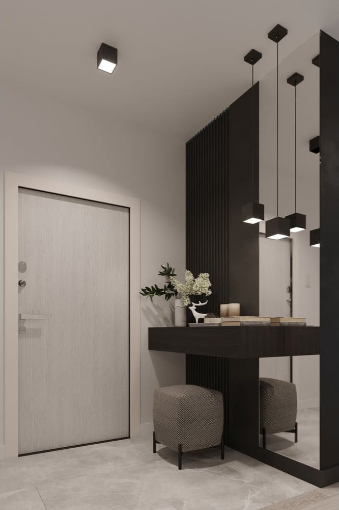 Iedvesma : Priekšnams un garderobe, Industriālais stils, Dekorācijas