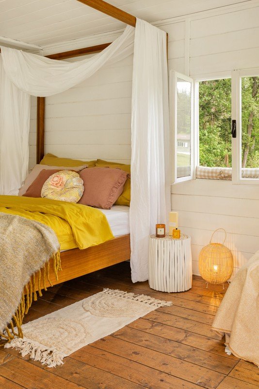 Iedvesma : Romantiskais stils, Lauku stils, Guļamistaba, Tekstils