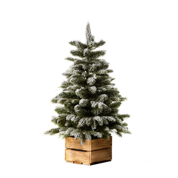 Mākslīgā Ziemassvētku eglīte koka podā Dakls, augstums 65 cm