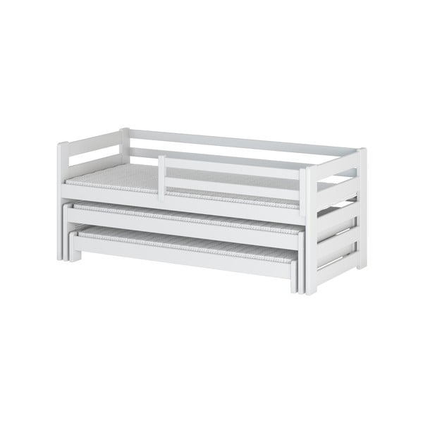 Balta bērnu gulta ar izvelkamo gultu 90x200 cm Rico - Lano Meble