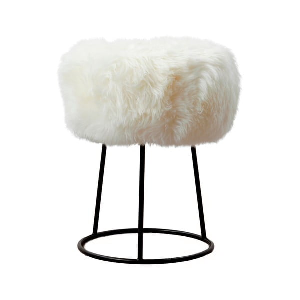 Krēsls ar baltu aitādas sēdekli Native Natural, ⌀ 36 cm
