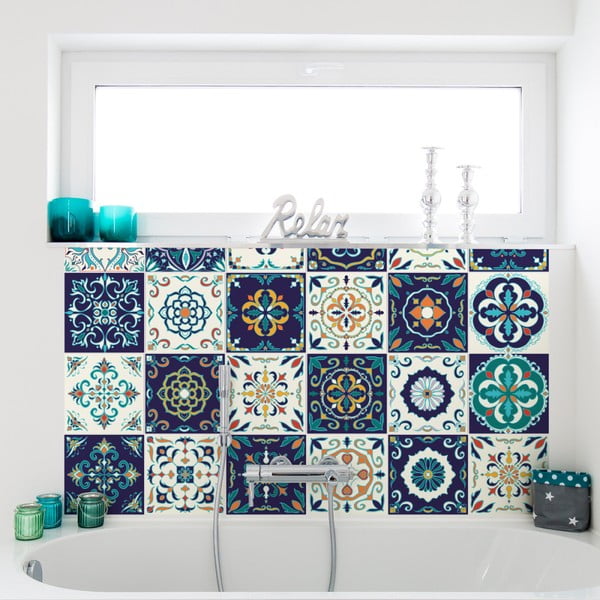 30 sienas uzlīmju komplekts Ambiance Tiles Azulejos Forli, 10 x 10 cm