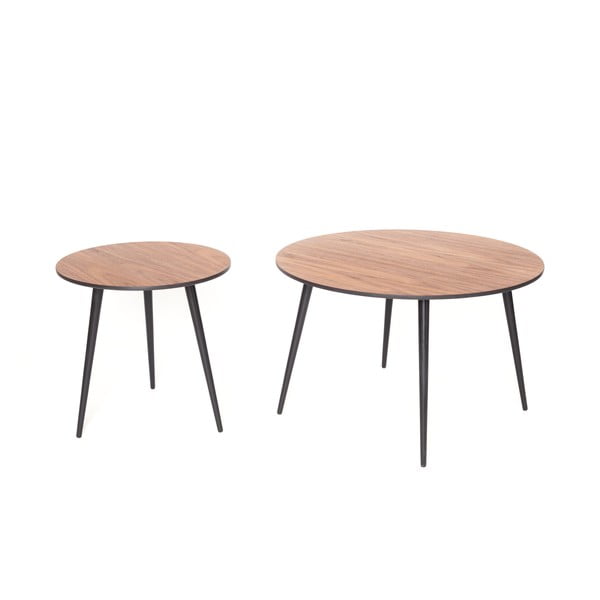 2 kafijas galdiņu komplekts ar melnām kājām Ragaba Pawi Round