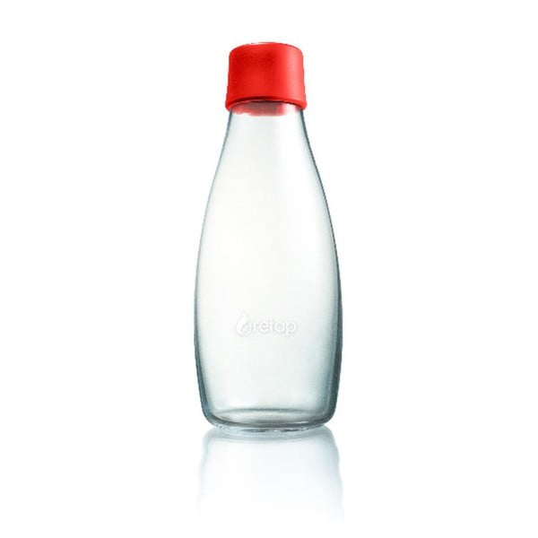 Sarkana stikla pudele ar mūža garantiju ReTap, 500 ml