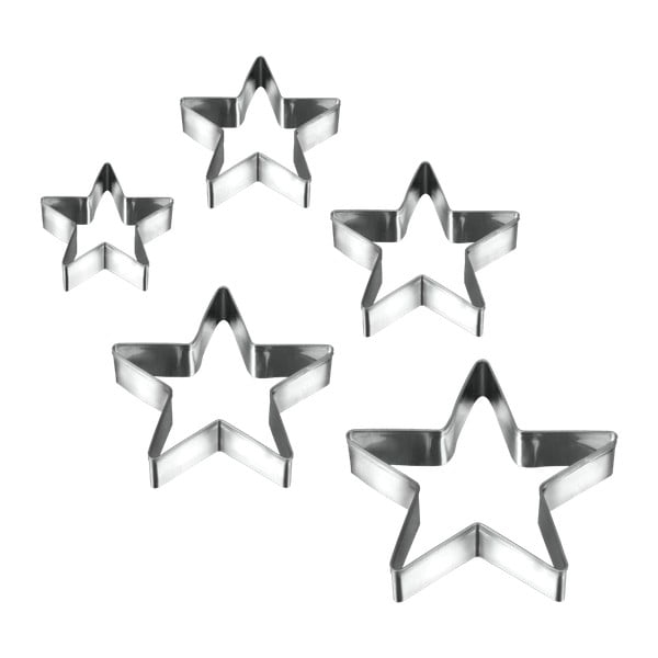 5 zvaigžņu formas formiņu komplekts Metaltex Cookie Cutters