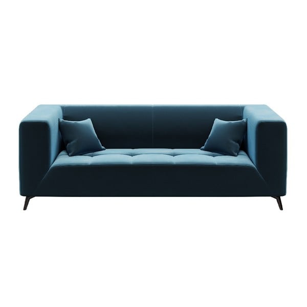 Zils samta dīvāns MESONICA Toro, 217 cm