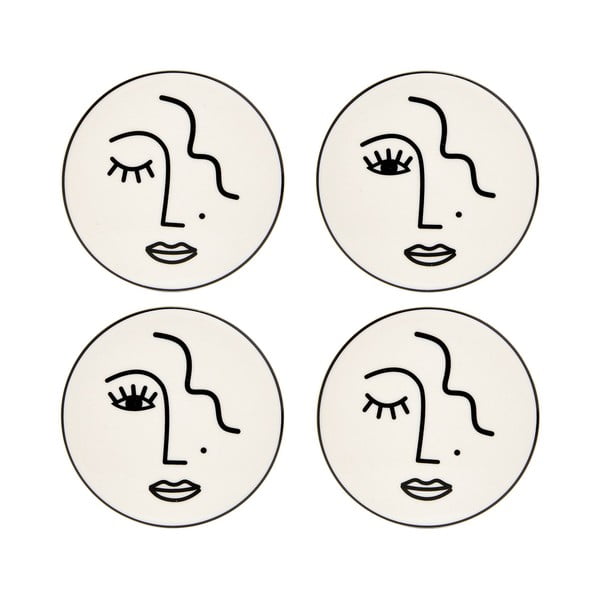 4 porcelāna paliktņu komplekts Sass & Belle Abstract Face