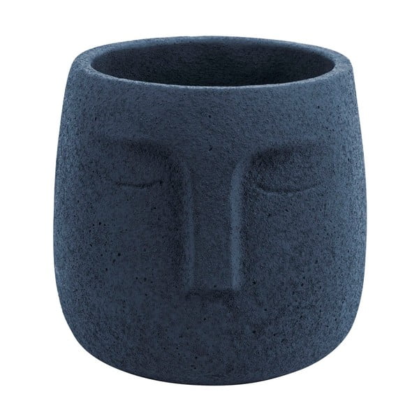 Tumši zils keramikas puķu pods PT LIVING Face, ø 12,5 cm