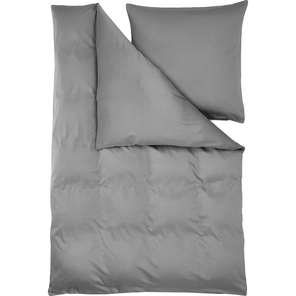 Pelēka kokvilnas satīna gultas veļa 200x135 cm Comfort – Westwing Collection