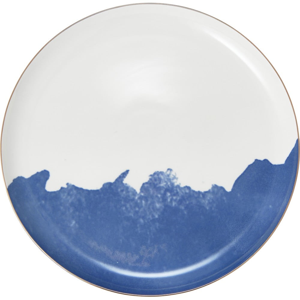 2 zili baltu porcelāna šķīvju komplekts Westwing Collection Rosie, ø 26 cm