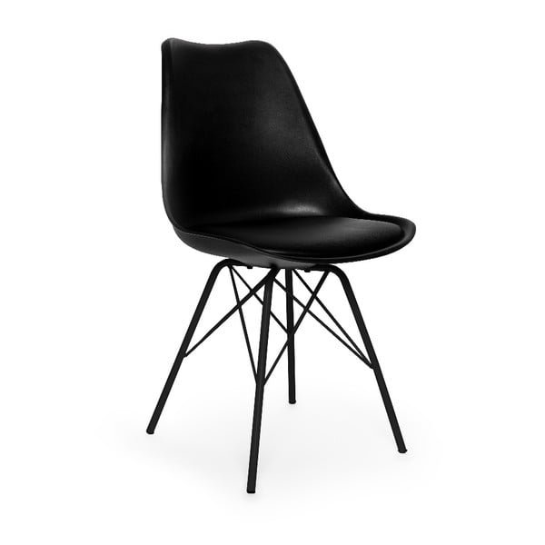 2 melnu krēslu komplekts ar melnu metāla pamatni loomi.design Eco