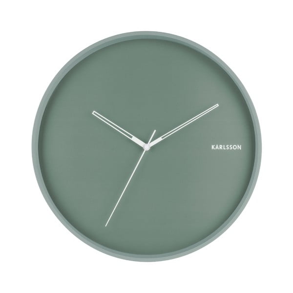 Piparmētru zaļš sienas pulkstenis Karlsson Hue, ø 40 cm