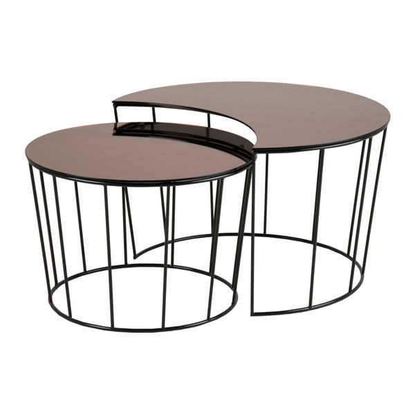 2 melnu-bronzas krāsas kafijas galdiņu komplekts Actona Sunmoon