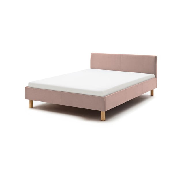 Gaiši rozā divguļamā gulta Meise Möbel Lena, 120 x 200 cm