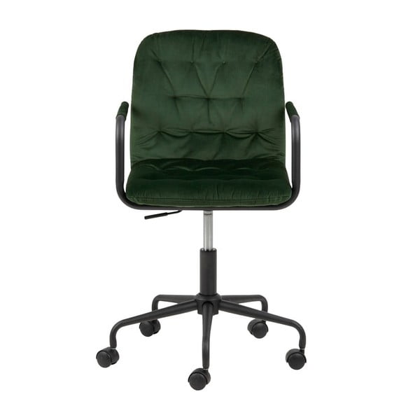 Zaļš biroja krēsls ar samta virsmu Actona Wendy