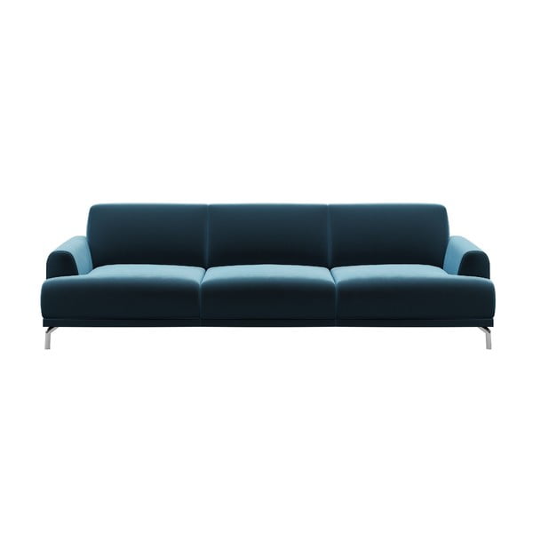 Zils samta dīvāns MESONICA Puzo, 240 cm