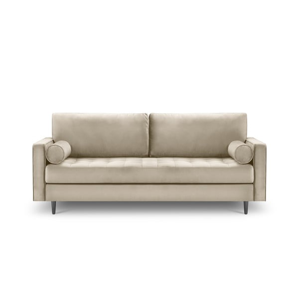 Bēšs samta dīvāns Milo Casa Santo, 219 cm