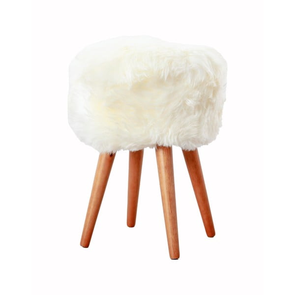 Krēsls ar baltu aitādas sēdekli Native Natural, ⌀ 30 cm