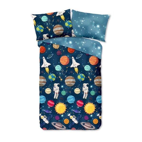 Bērnu flaneļa gultasveļa Good Morning Spaceworld, 140 x 200 cm