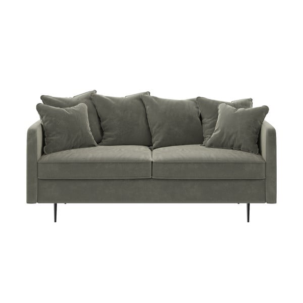 Pelēks samta trīsvietīgs dīvāns Ghado Esme, 176 cm