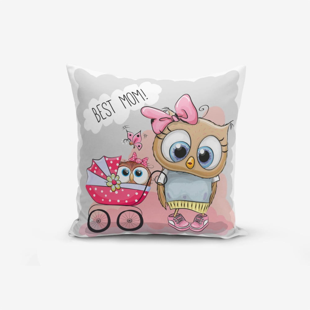 Spilvendrāna Minimalist Cushion Covers Best Mom Owl, 45 x 45 cm