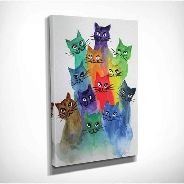 Glezna uz audekla Happy Cats, 30 x 40 cm