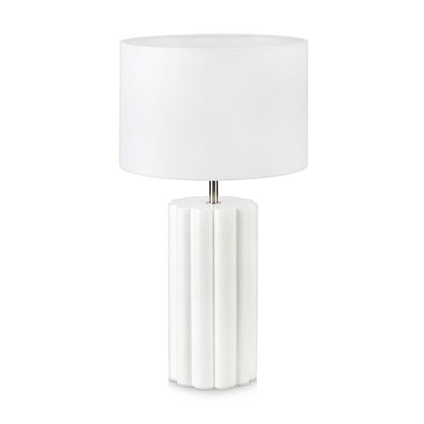 Balta galda lampa Markslöjd Kolonna, augstums 44 cm