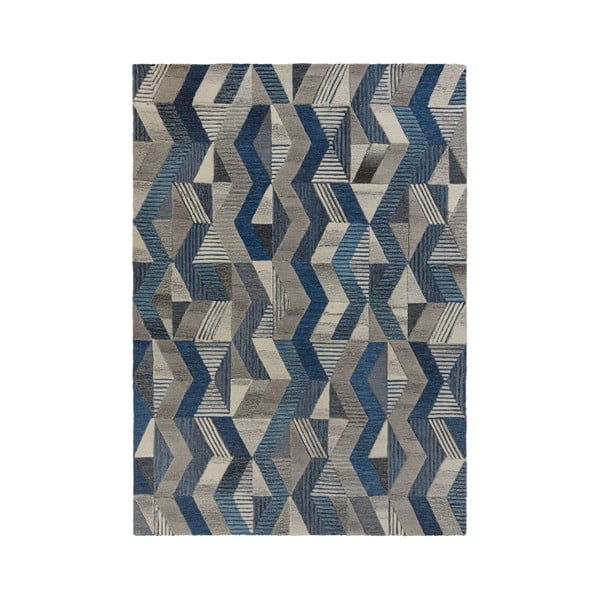 Zils vilnas paklājs Flair Rugs Asher, 200 x 290 cm
