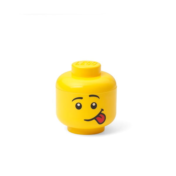 Dzeltena glabāšanas kaste LEGO® silly head, 10,5 x 10,6 x 12 cm