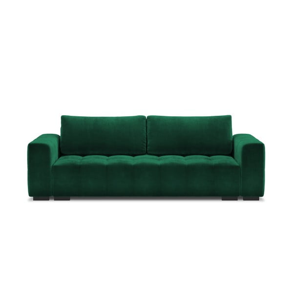 Tumši zaļš samta izvelkamais dīvāns ar veļas kasti Milo Casa Luca
