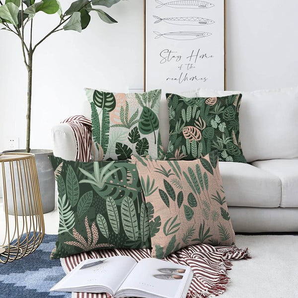 4 spilvendrānu komplekts Minimalist Cushion Covers In the Jungle, 55 x 55 cm