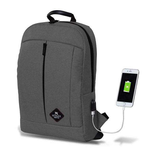 Pelēka mugursoma ar USB portu My Valice GALAXY Smart Bag