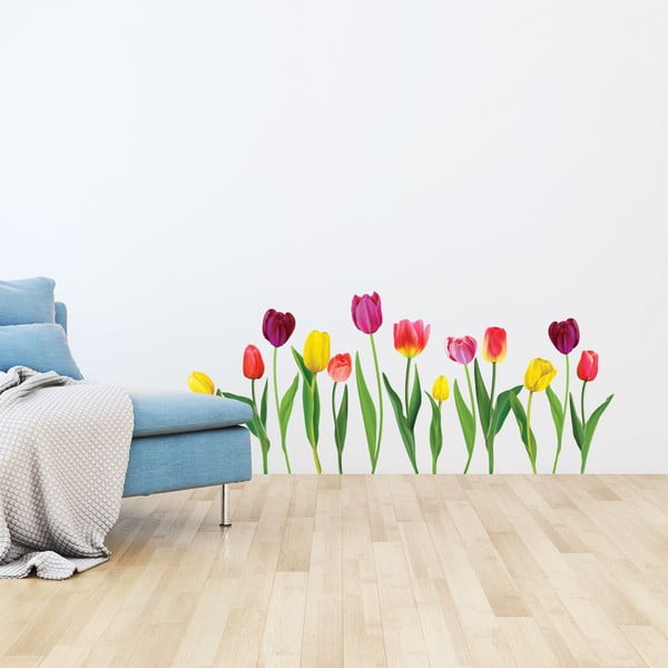 Sienas uzlīmju komplekts Ambiance Colorful Tulips