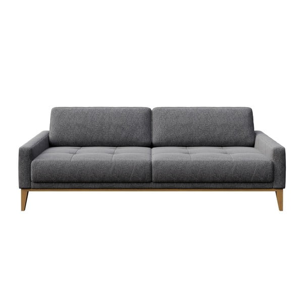 Gaiši pelēks trīsvietīgs dīvāns MESONICA Musso Tufted, 210 cm