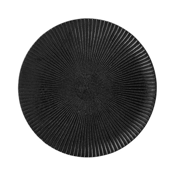 Melns keramikas šķīvis Bloomingville Neri, ø 18 cm