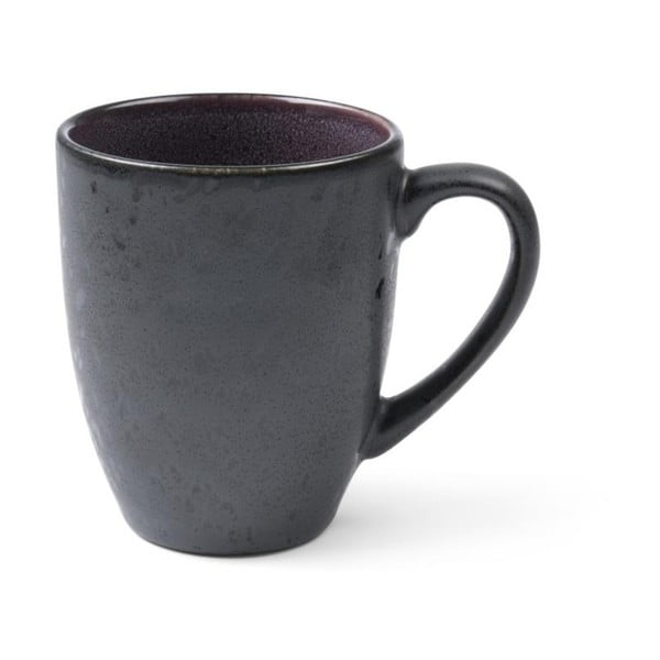 Melna keramikas krūze ar rokturi un iekšpusi ar violetu glazūru Bitz Mensa, 300 ml