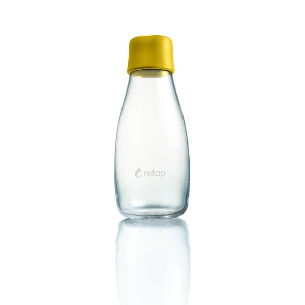 Tumši dzeltena stikla pudele ar mūža garantiju ReTap, 300 ml