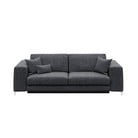 Tumši pelēks izvelkamais dīvāns Devichy Rothe, 256 cm