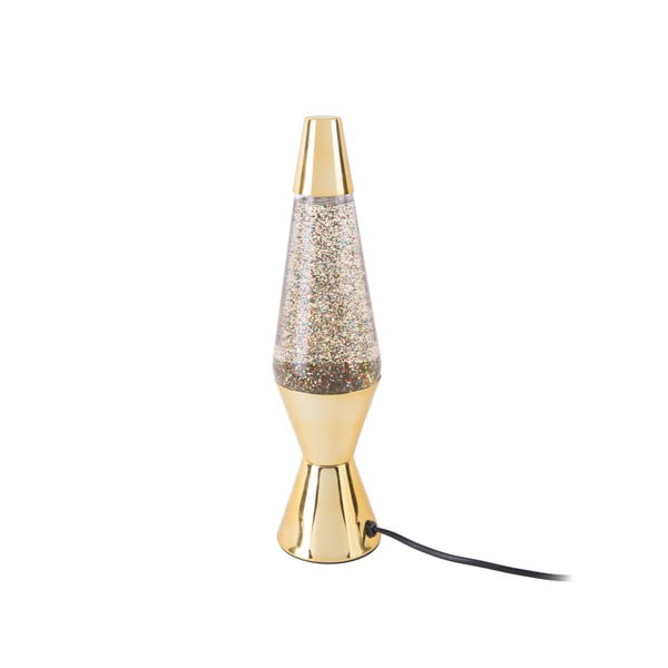 Galda lampa zelta krāsā ar spīdumiem Leitmotiv Glitter, augstums 37 cm