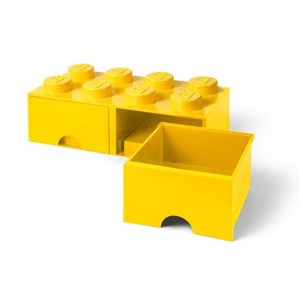 Dzeltena glabāšanas kaste ar divām LEGO® atvilktnēm