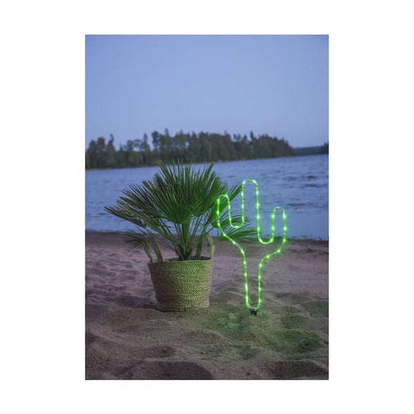 Zaļš āra LED kaktusa formas gaismas dekors Star Trading Tuby, augstums 54 cm