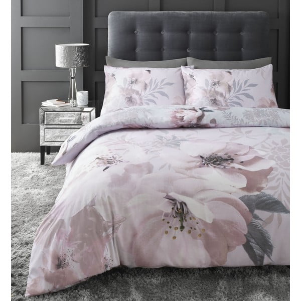 Rozā gultasveļa Catherine Lansfield Dramatic Floral, 135 x 200 cm