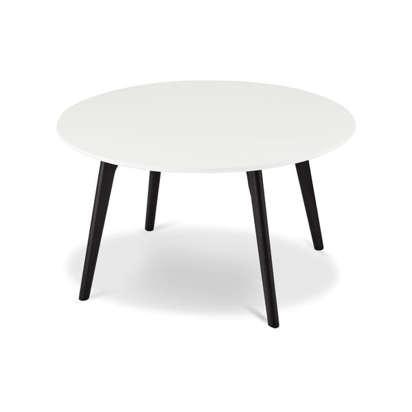 Melnbalts kafijas galdiņš ar ozolkoka kājām Furnhouse Life, Ø 80 cm
